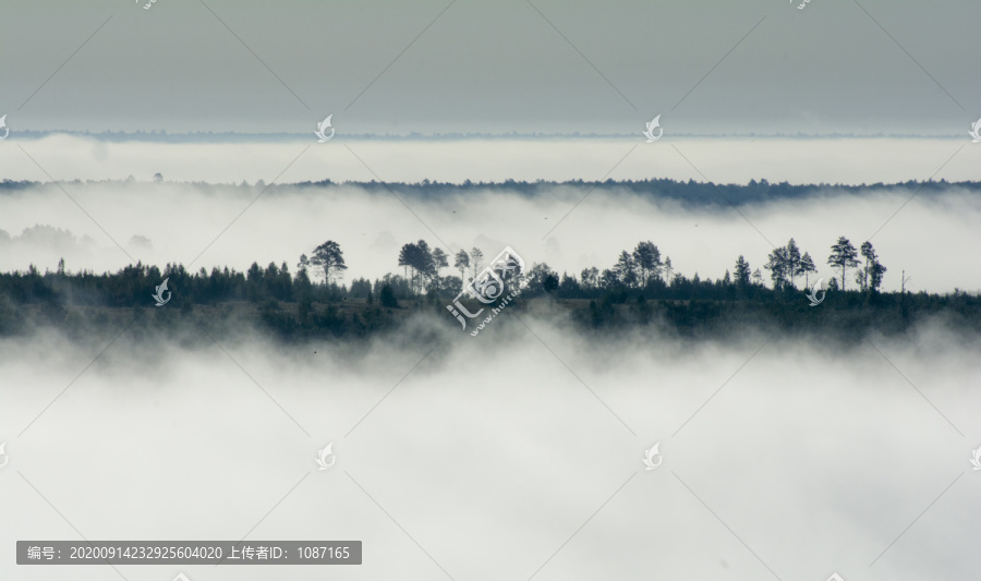 云雾写意水墨山水画