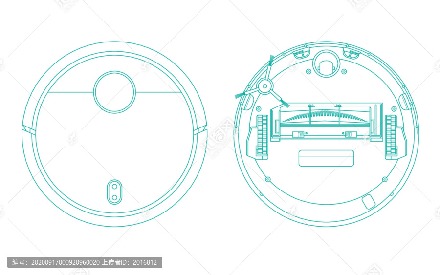 扫地机器人结构线稿