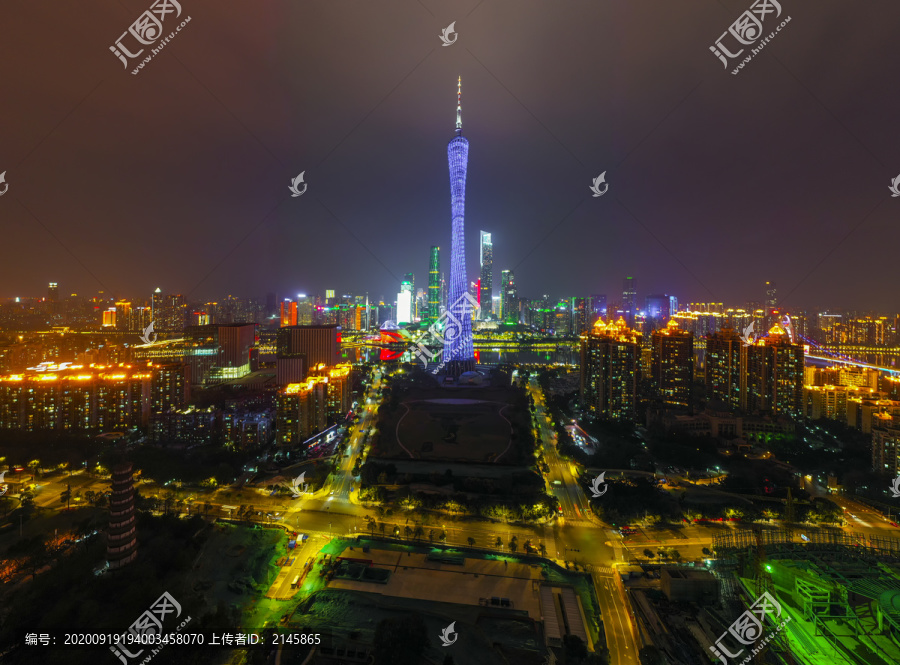 广州地标建筑广州塔夜景