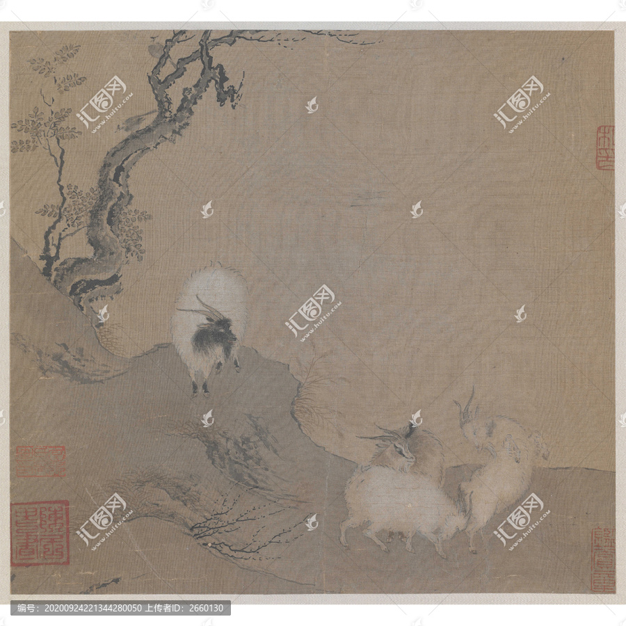 陳居中四羊圖