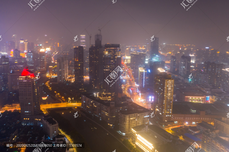 航拍上海城市夜景141