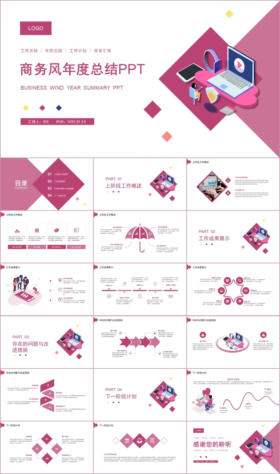 商務簡約企業(yè)公司年度總結PPT