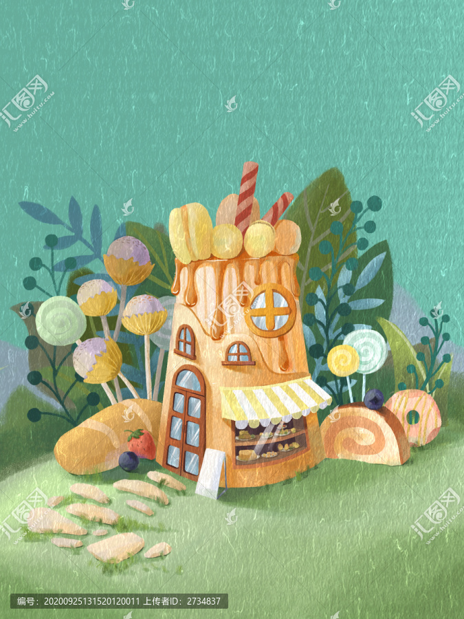 蛋糕店插畫