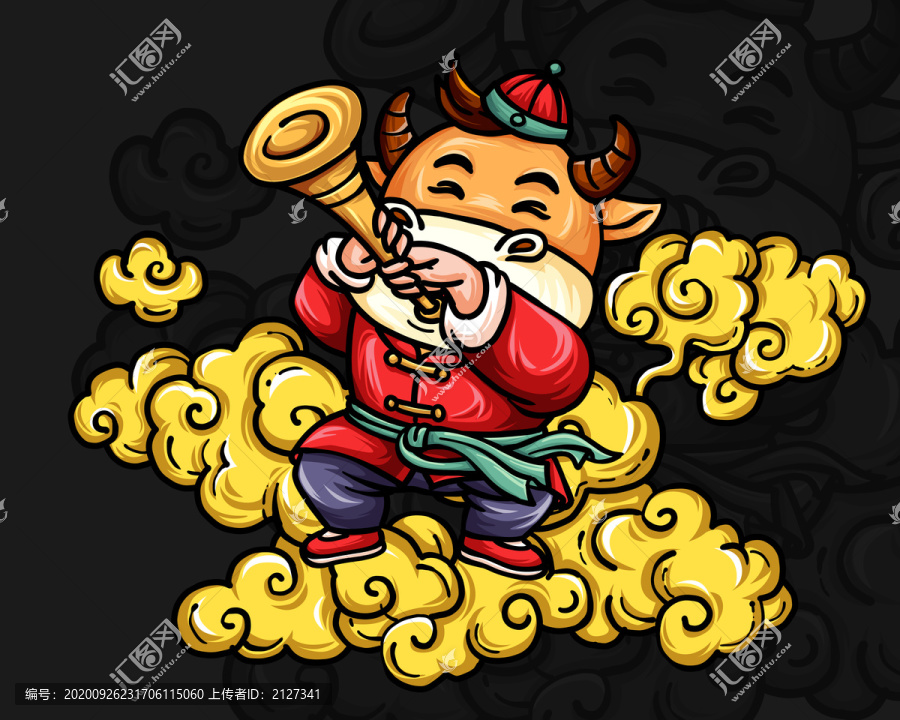 國潮卡通牛