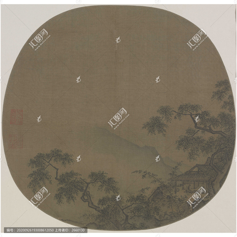 吳炳山居對奕圖