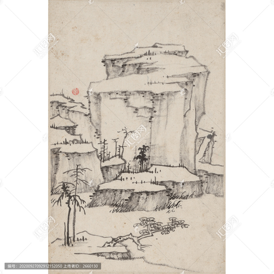 弘仁漸江山水畫
