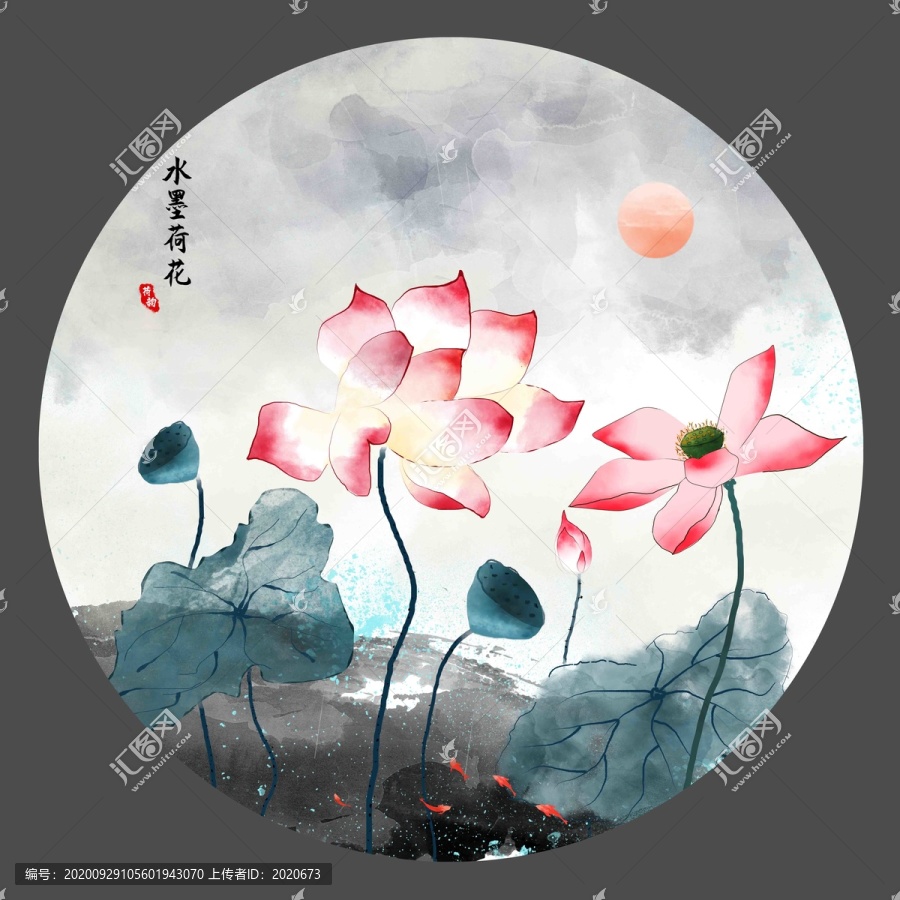 荷花裝飾畫