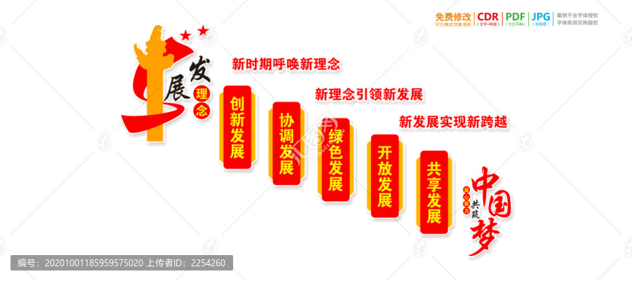 新發(fā)展理念樓梯間文化墻
