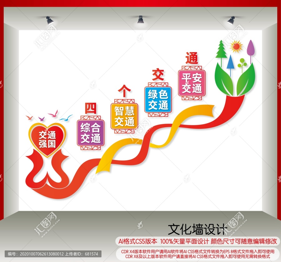 四個交通樓梯文化墻