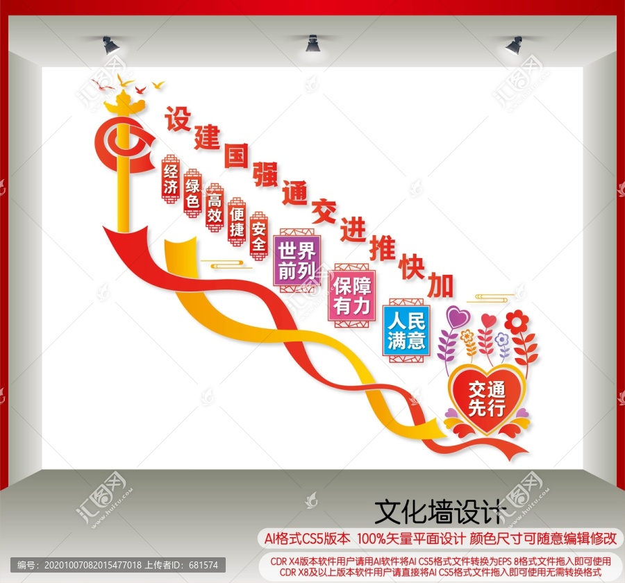 交通强国楼梯文化墙