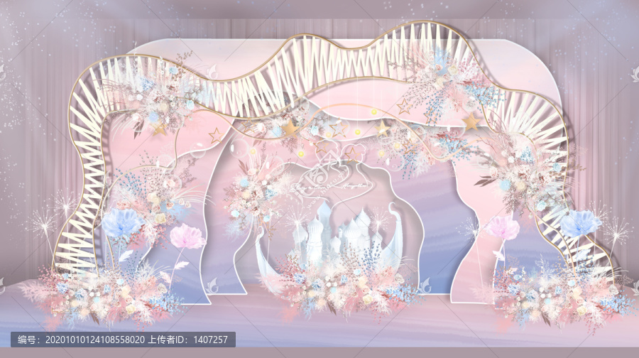 粉藍色迎賓區(qū)