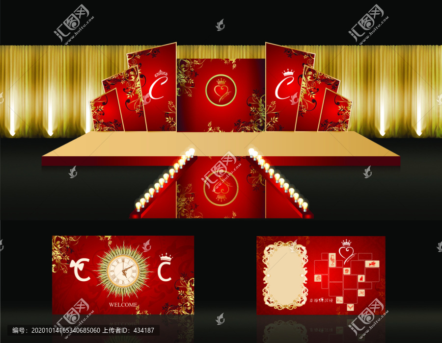紅金色主題歐式婚禮方案