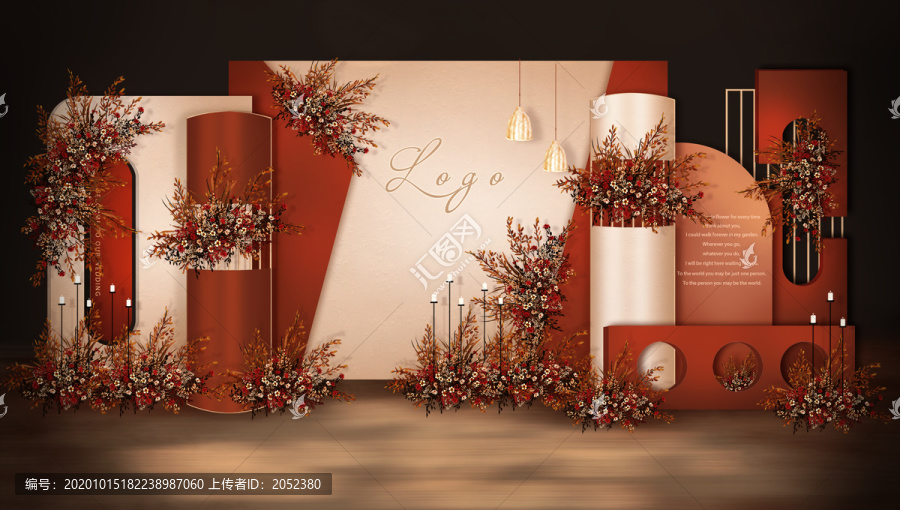 紅色婚禮效果圖