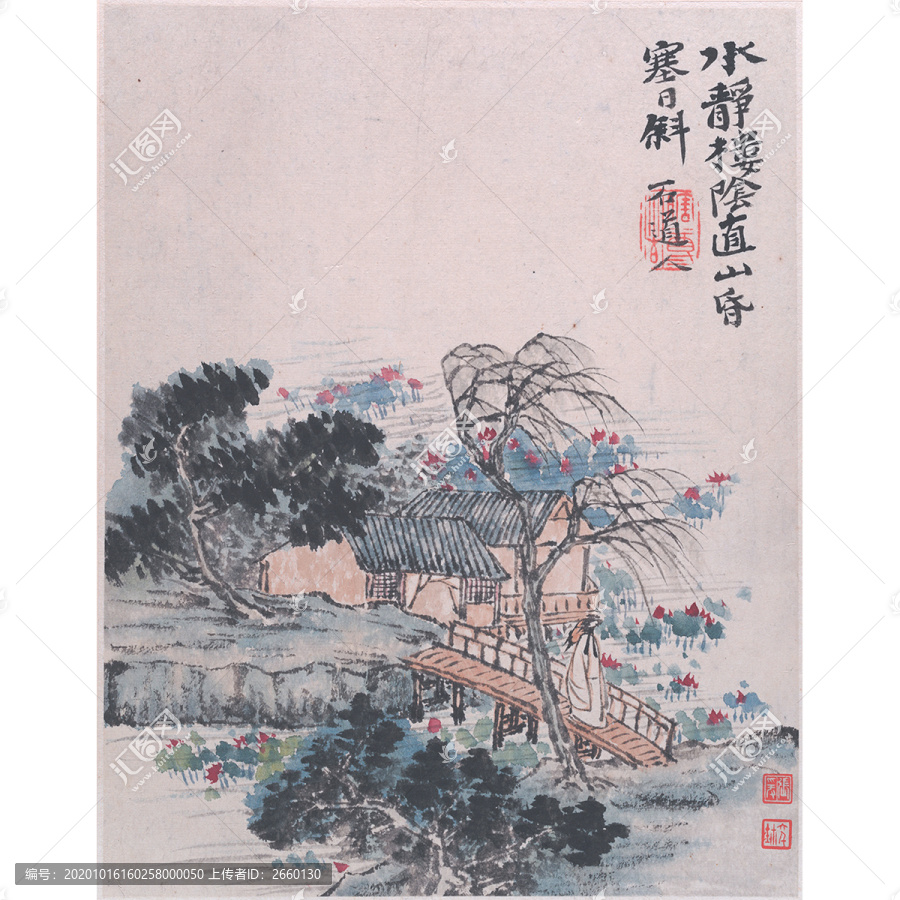 石濤郊野墨色圖