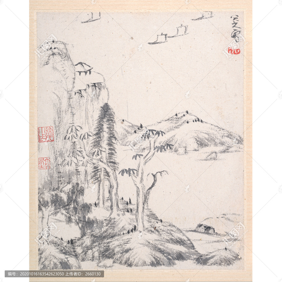朱耷山水國(guó)畫(huà)
