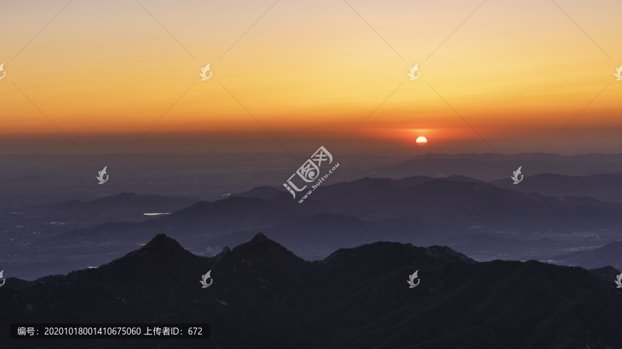 泰山日落美景