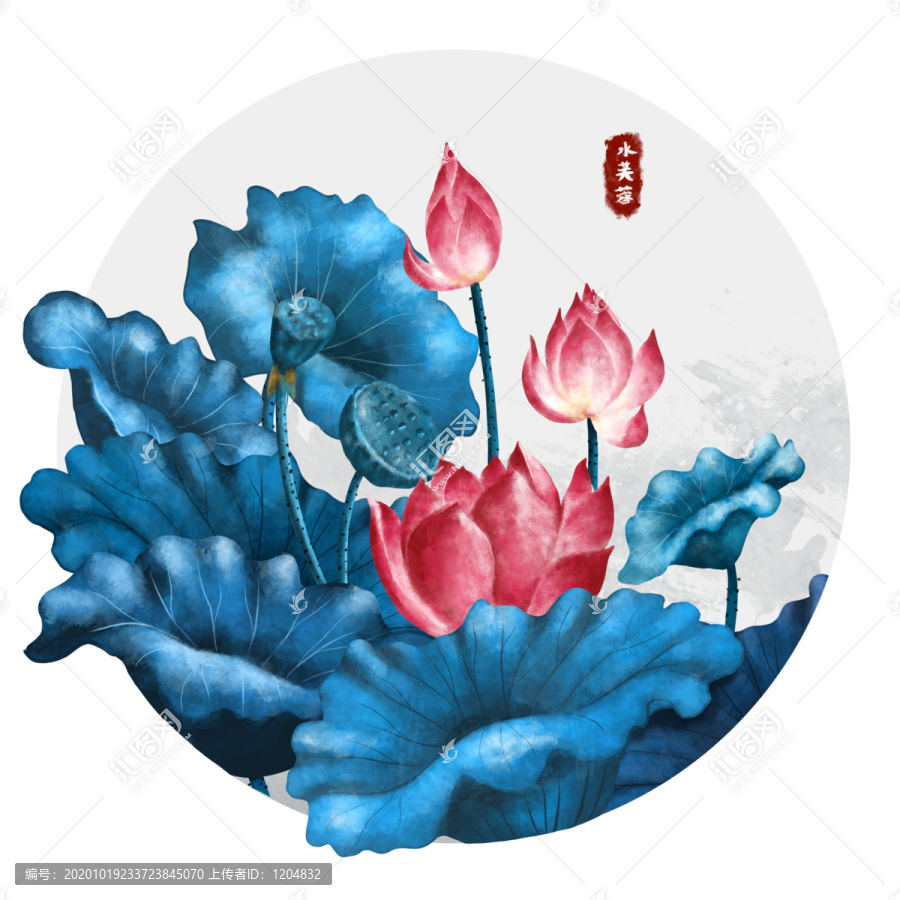 手繪水芙蓉