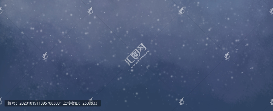 小清新飄雪的夜空風景插畫