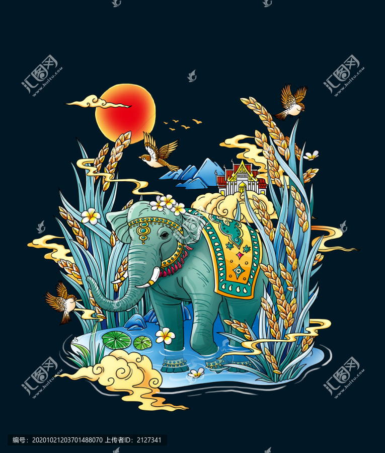 泰國(guó)米插畫