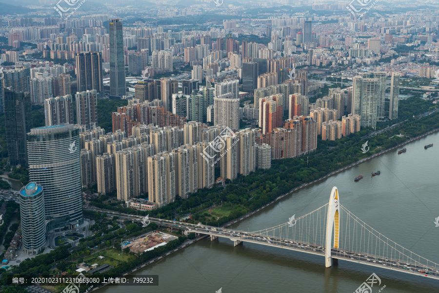 俯瞰广州城市全景