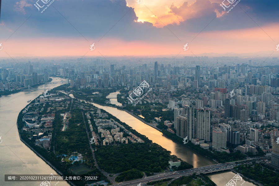 俯瞰广州城市全景