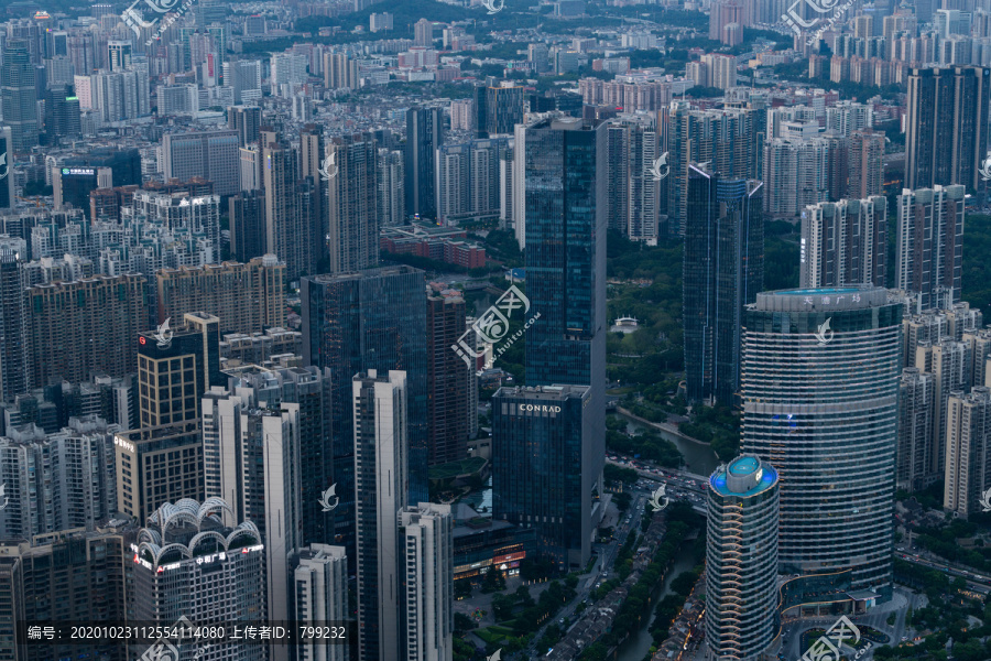 俯瞰广州城市全景