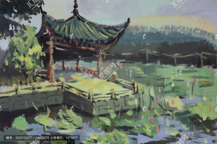 田園風(fēng)景油畫