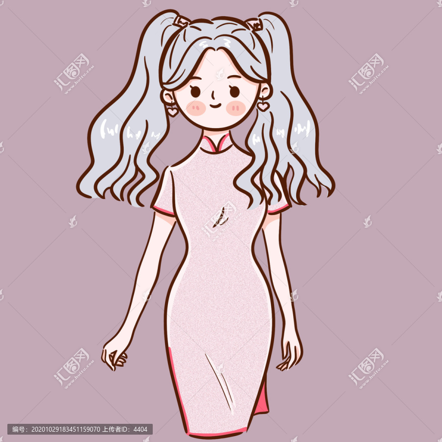 雙馬尾女孩手繪可愛卡通Q版頭像