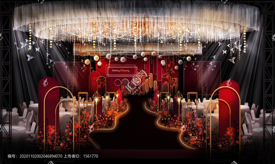 紅黑婚禮舞臺(tái)