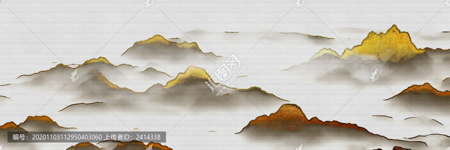新中式抽象禪意山水壁畫