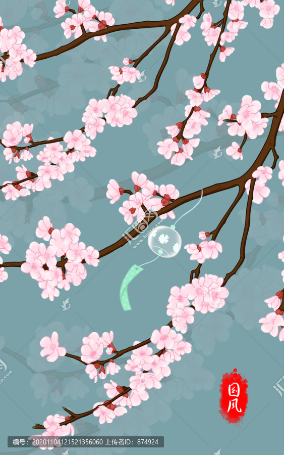 梅花裝飾畫插畫