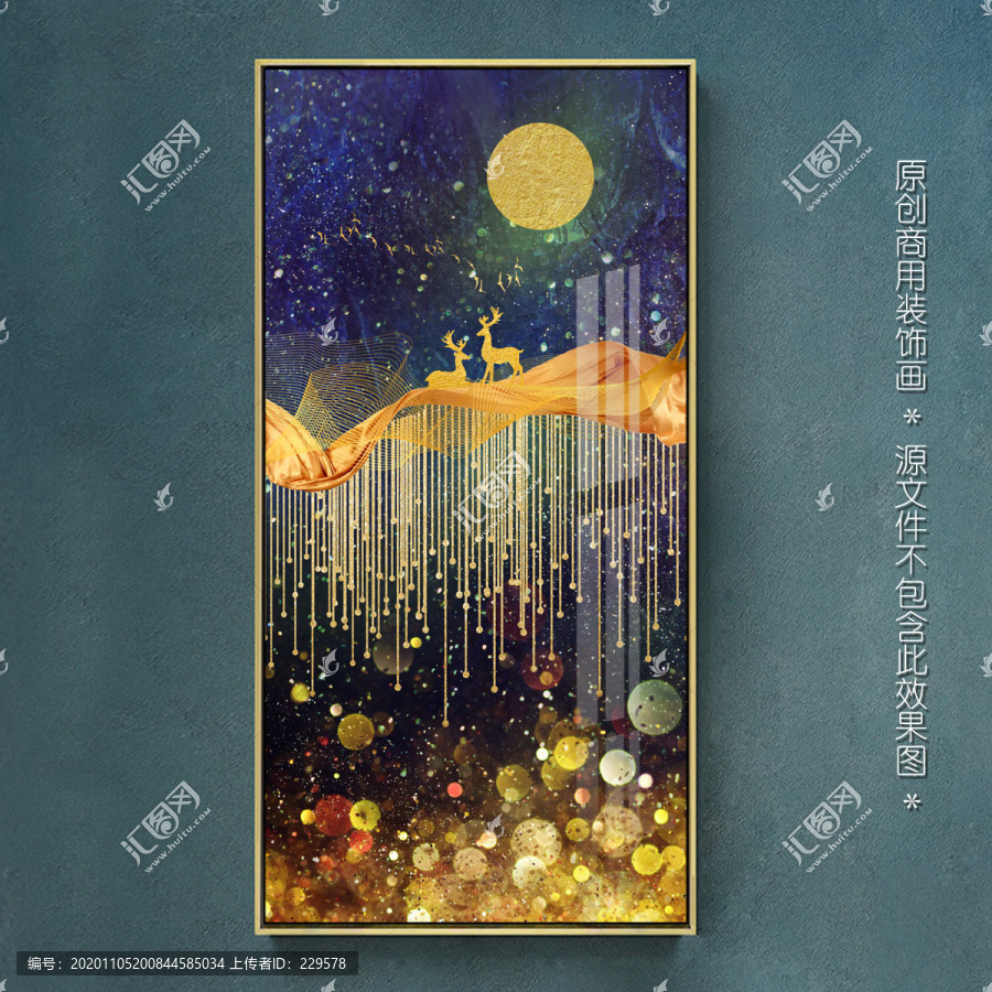現(xiàn)代抽象鹿輕奢晶瓷裝飾畫