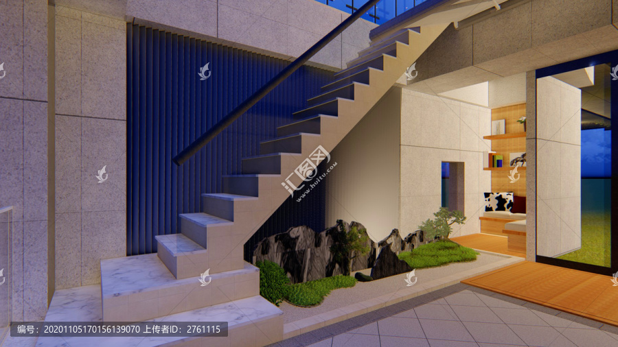 屋頂陽臺造景夜景效果圖