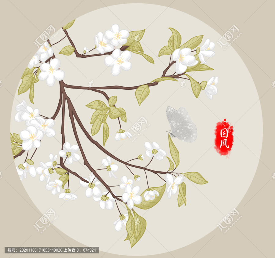 白梅裝飾畫