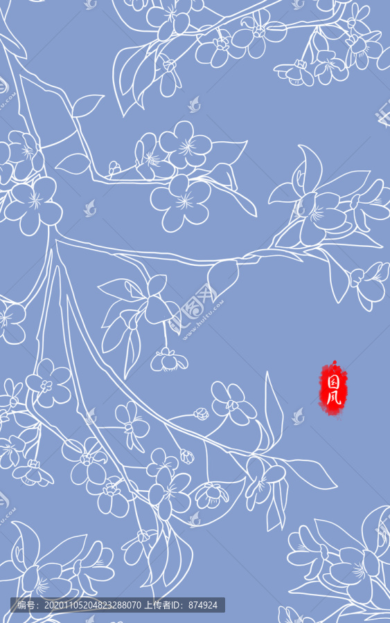 簡約桃花插畫