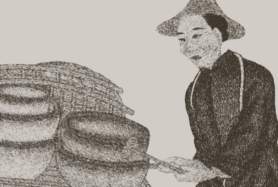 賣盆兒的小販