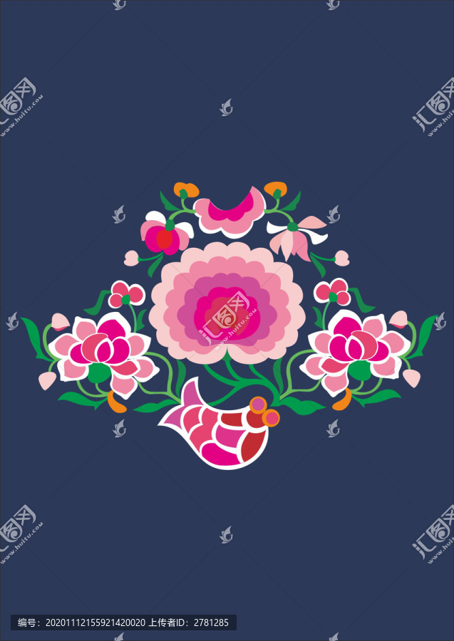 侗族苗族老繡片花紋圖案設(shè)計素材