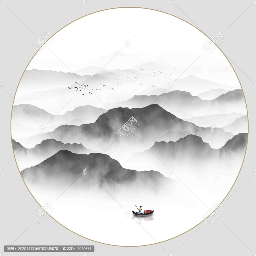 無框水墨畫