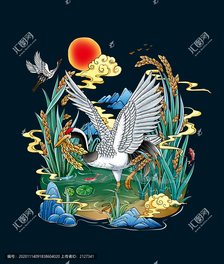 大米包裝插畫
