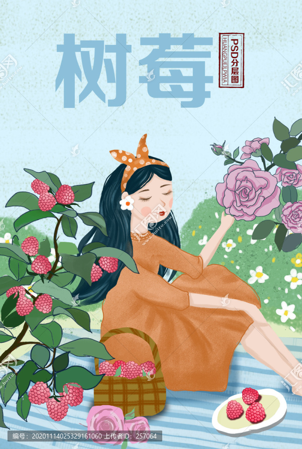 樹莓包裝盒插畫