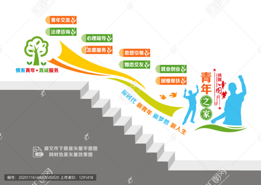 青年之家樓梯墻