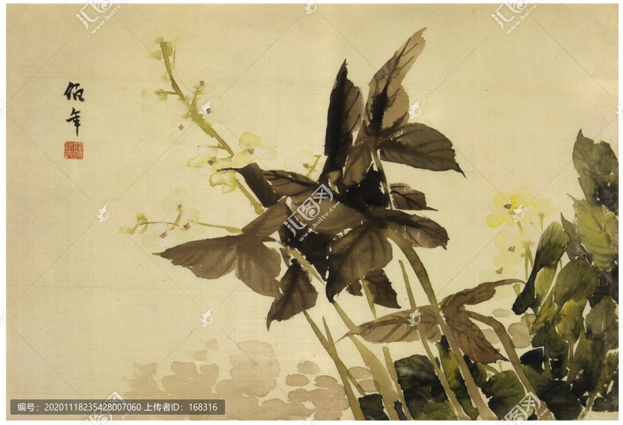 任伯年藤籃花卉