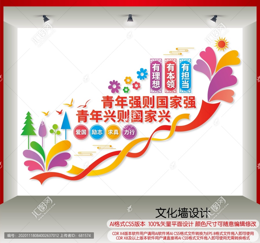 青年樓梯文化墻