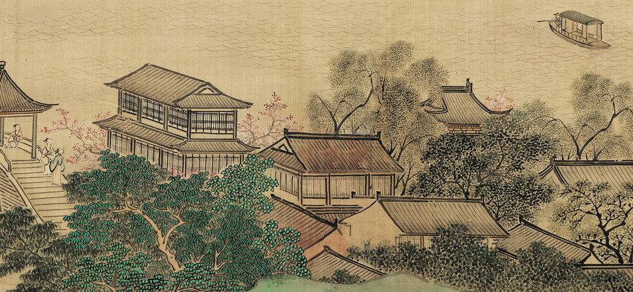 周尚文西湖全景圖屏