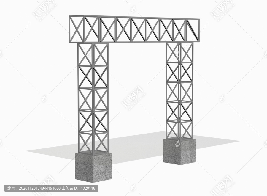 工地大门楼钢架结构图