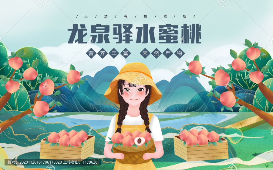 龍泉驛水蜜桃農(nóng)家女包裝盒
