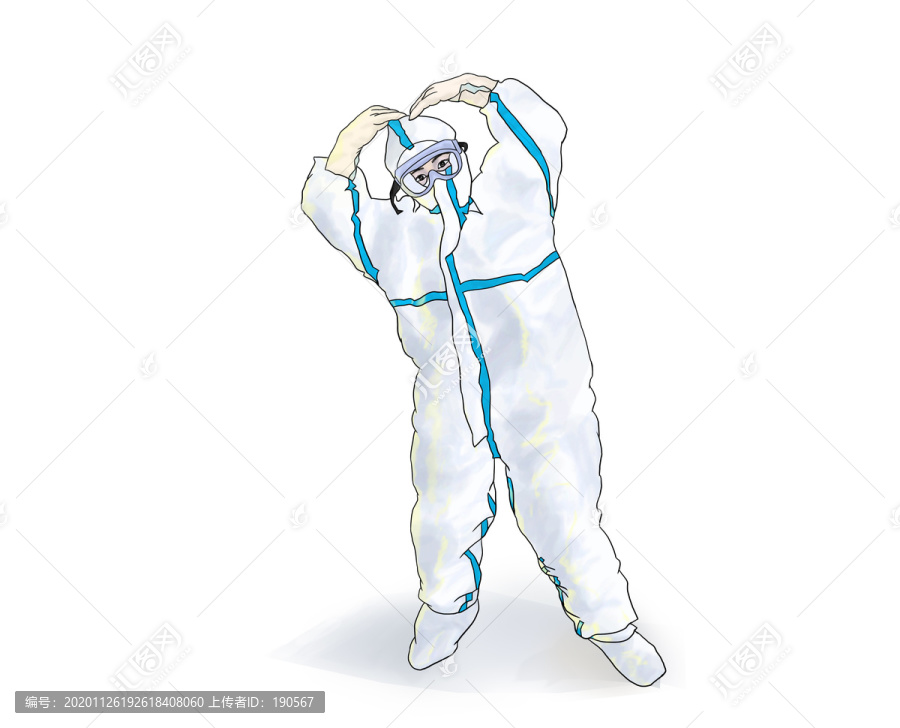 穿防護服的醫(yī)護人員