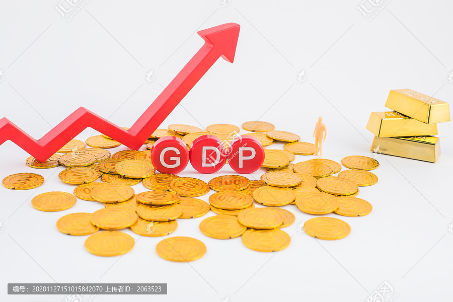 微距拍摄国内生产总值GDP概念