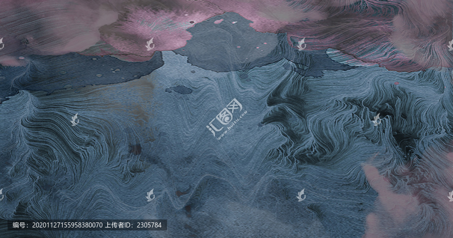 墨藍(lán)色水彩筆觸婚禮背景噴繪圖