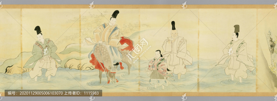 狩野元信仿古人物山水粉本第五幅